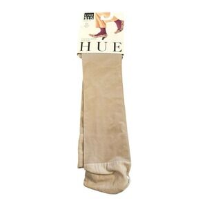 Vntg Hue Comfort Top Cotton Nylon #6487 & Knee-Hi Sock size 1 Women's 1pr Opaque